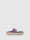 Round Toe Mules CANU GREY BLUE/PURPLE